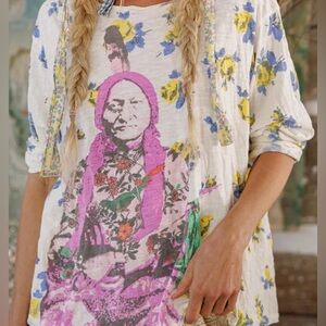 Magnolia Pearl Floral Graphic Long Sleeve Tee - Pink and Yellow